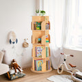 Kids Rotating Bookshelf Tower,  Corner Bookshelf for  Space, 360 Display Floor Standing Bookshelf Storage Rack, Large Chassis Spinning Bookshelf for Kids Room, Nursery