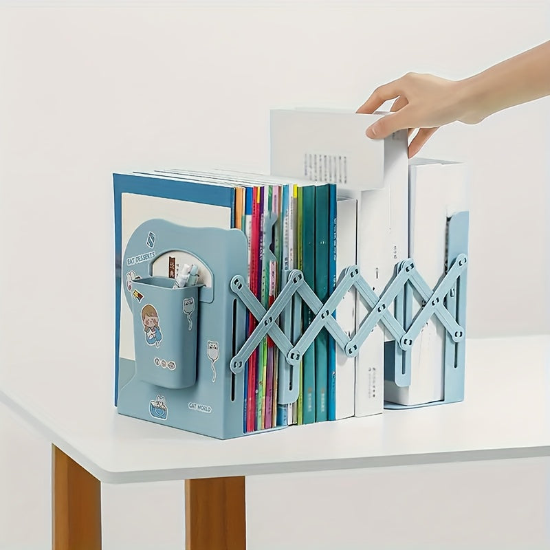 The Adjustable Bookshelf Consists of Two Parts, a Creative Extension of The Bookshelf, Perfect for Students, Made of Durable Materials, Can Accommodate Multiple Books
